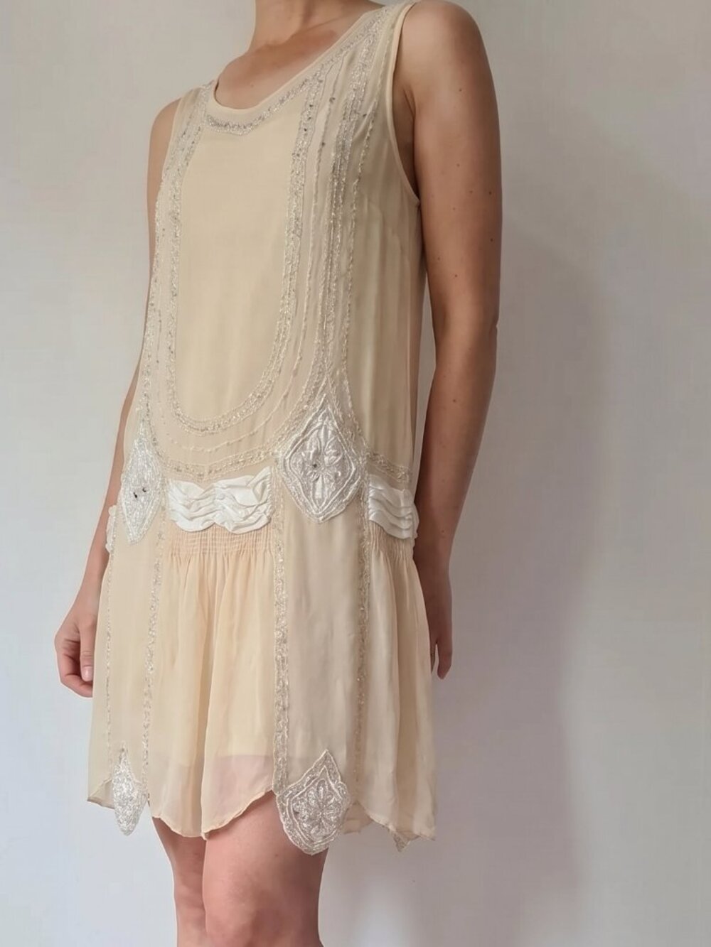 antique 1920s silk chiffon Flapper dress